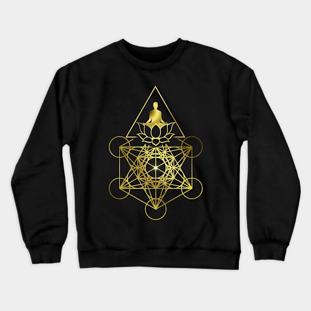 Metatron's Cube Meditation Sacred Geometry Crewneck Sweatshirt by Bluepress